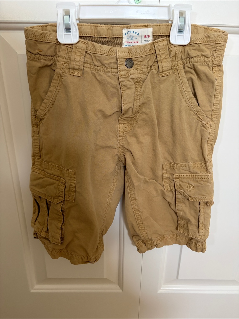 Fat Face Tan Cargo Shorts for boys- Multi-Pocket Utility Style